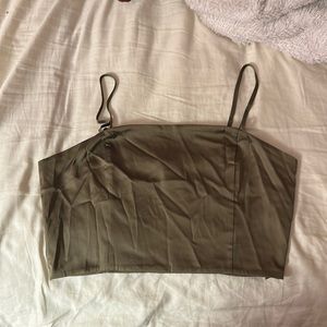 Olive Green Crop Top